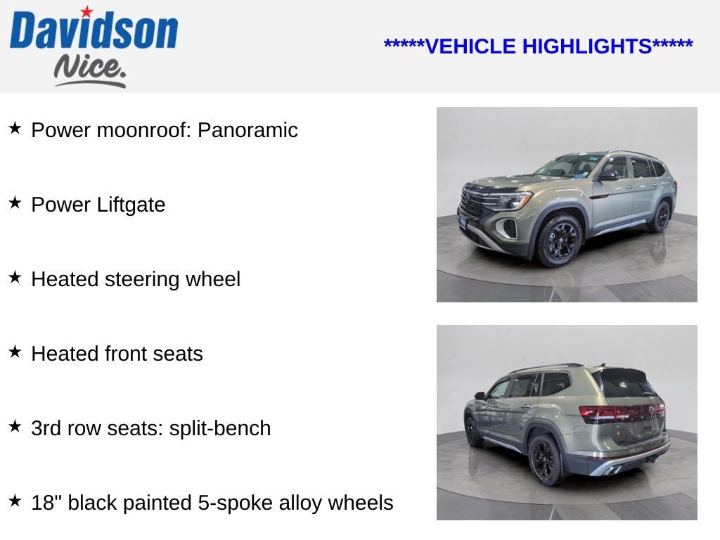 2025 Volkswagen Atlas 2.0T Peak Edition