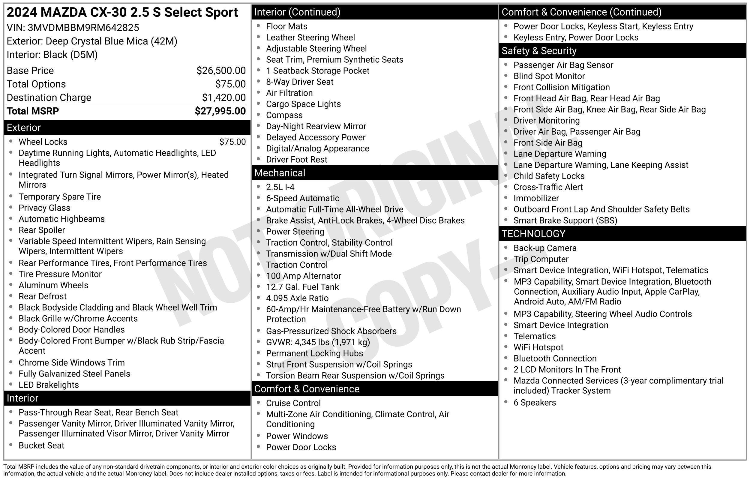 2024 Mazda Mazda CX-30 2.5 S Select Sport