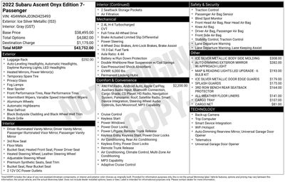 2022 Subaru Ascent Onyx Edition