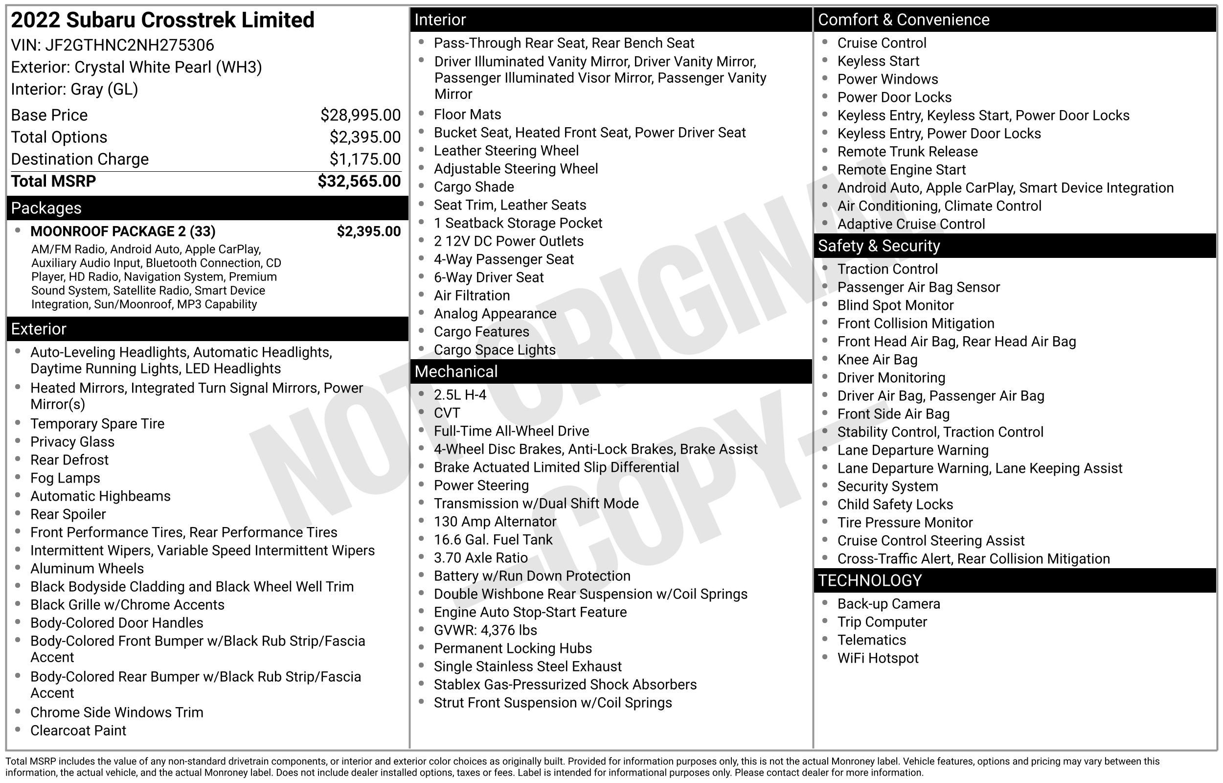 2022 Subaru Crosstrek Limited