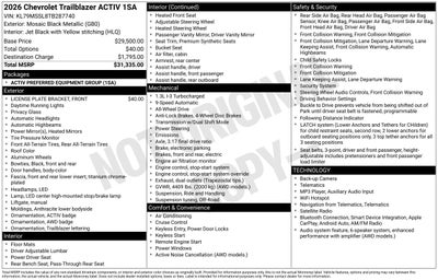 2026 Chevrolet Trailblazer ACTIV