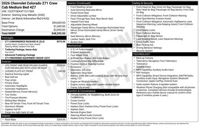 2026 Chevrolet Colorado Z71