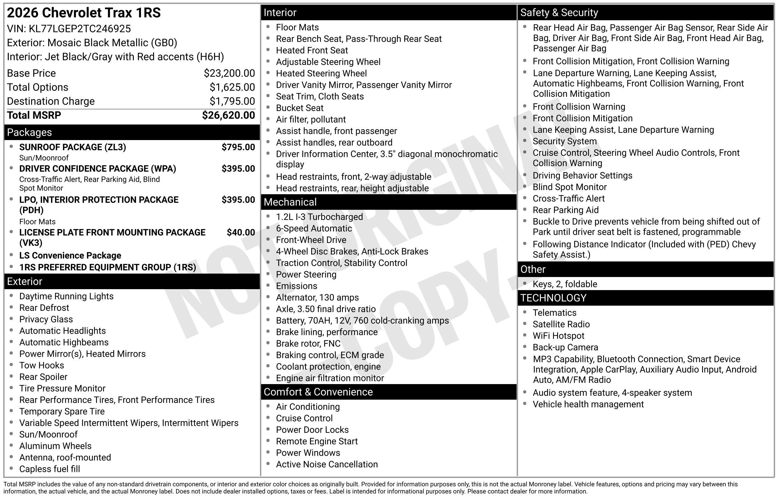 2026 Chevrolet Trax 1RS