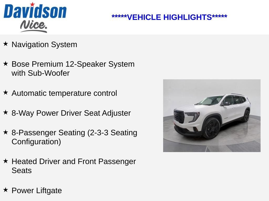 2026 GMC Acadia Elevation