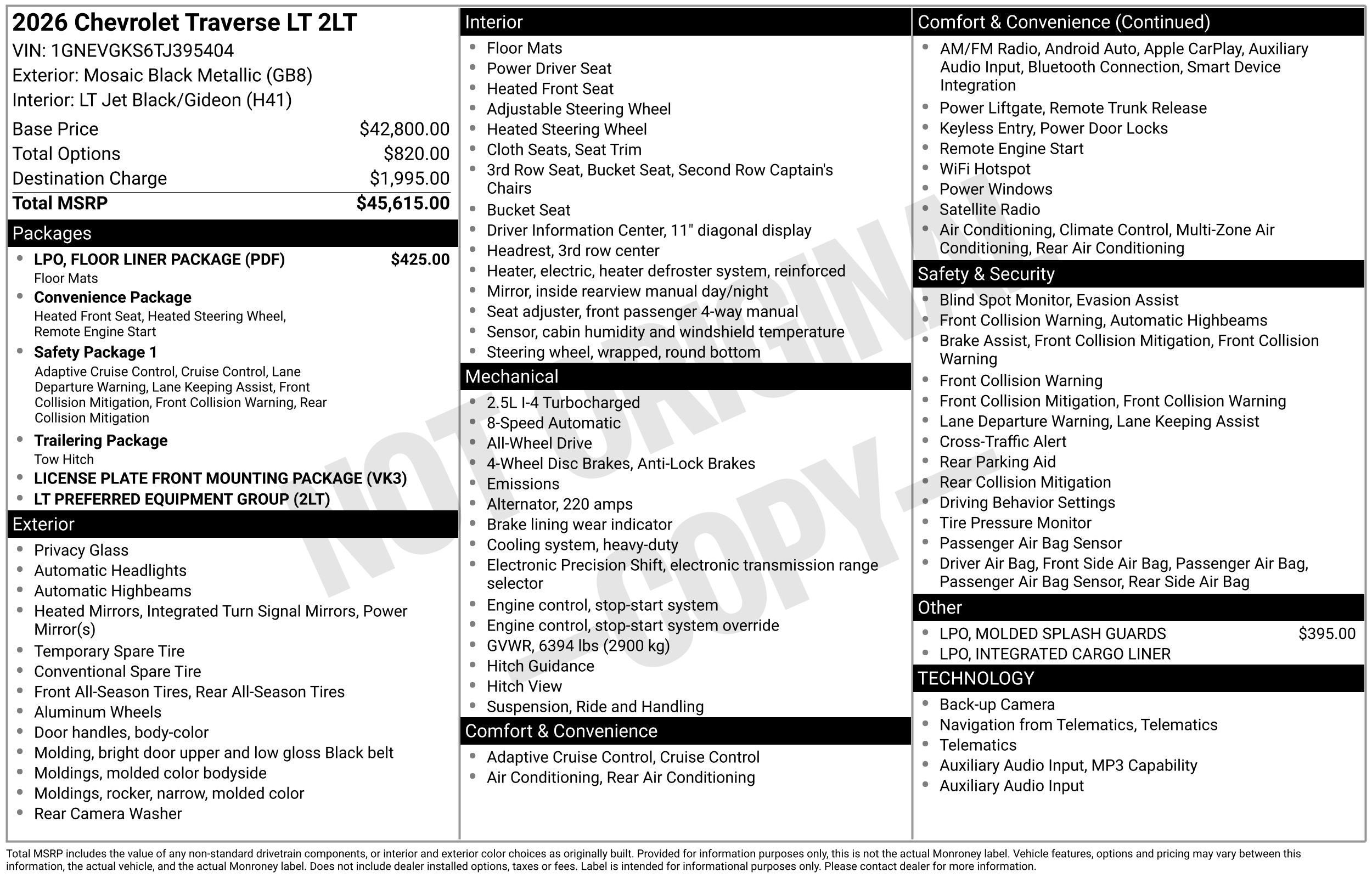 2026 Chevrolet Traverse LT