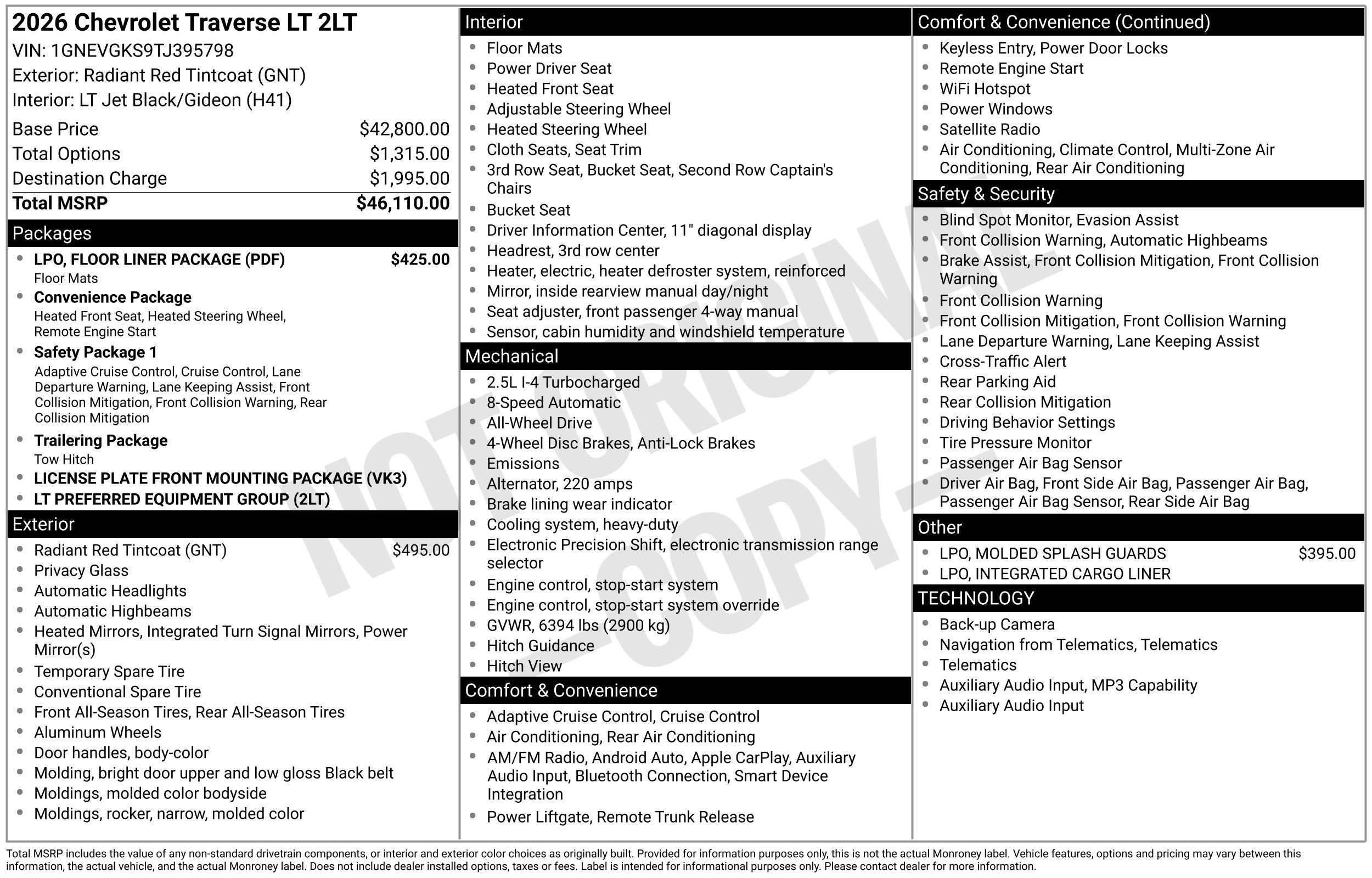 2026 Chevrolet Traverse LT