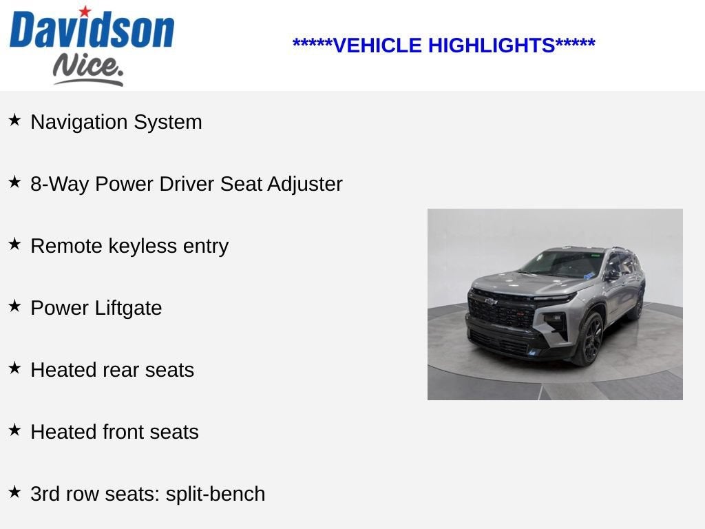 2025 Chevrolet Traverse RS